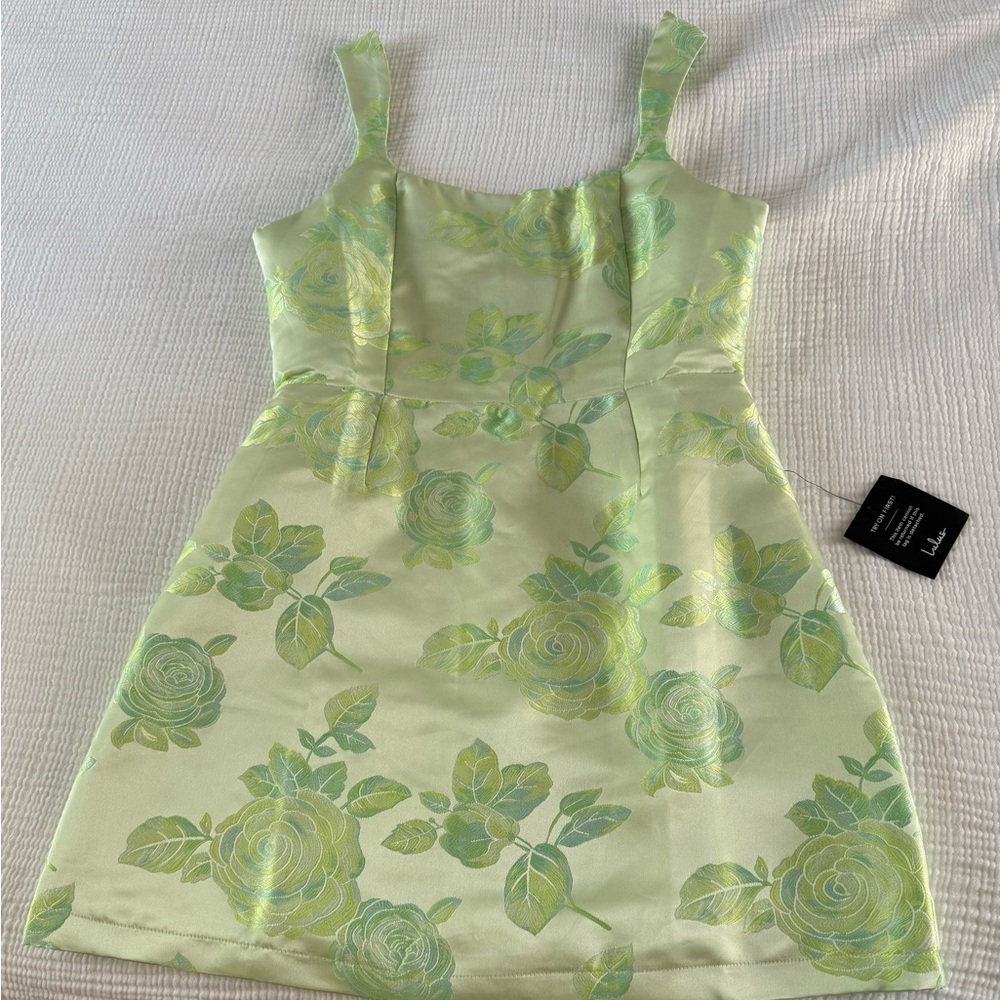 Lulu's Light Green Floral Kids Dress